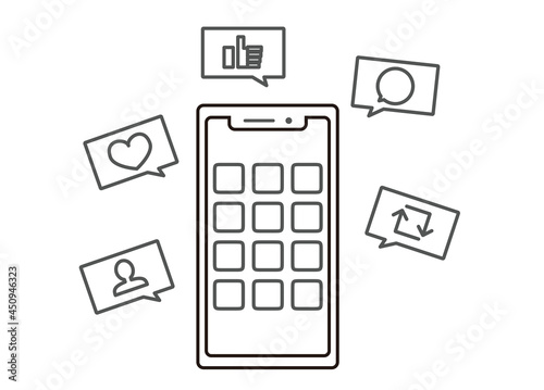 スマートフォン　SNSの反応イメージ
