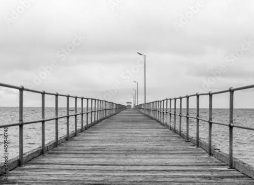 Old wooden jetty over the Gulf of St Vincent, Yorke Peninsula, South Australia