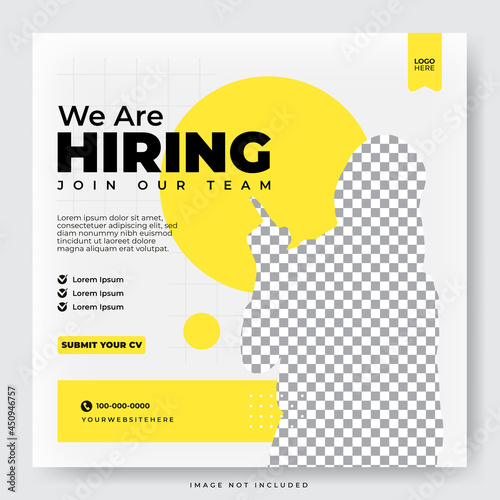 We are hiring job position, social media post template