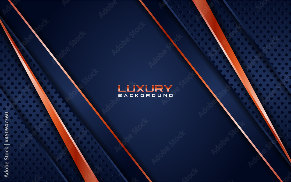 Fototapeta premium Luxury navy background dot texture combination with line rose gold