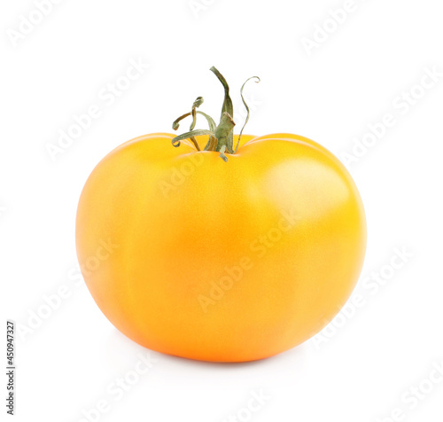 Fresh ripe yellow tomato isolated on white