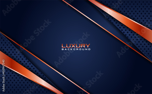 Luxury navy background dot texture combination with line rose gold