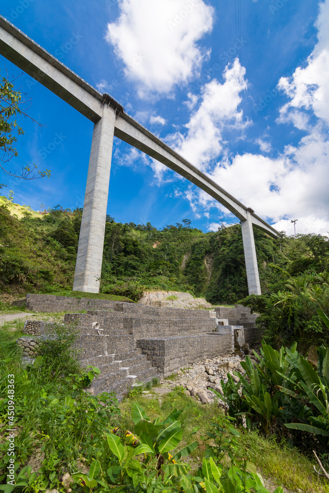 Looking up at Agas Agas bridge, the tallest bridge in the Philippines