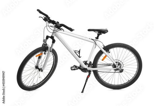 Modern sport mountain bike on white background