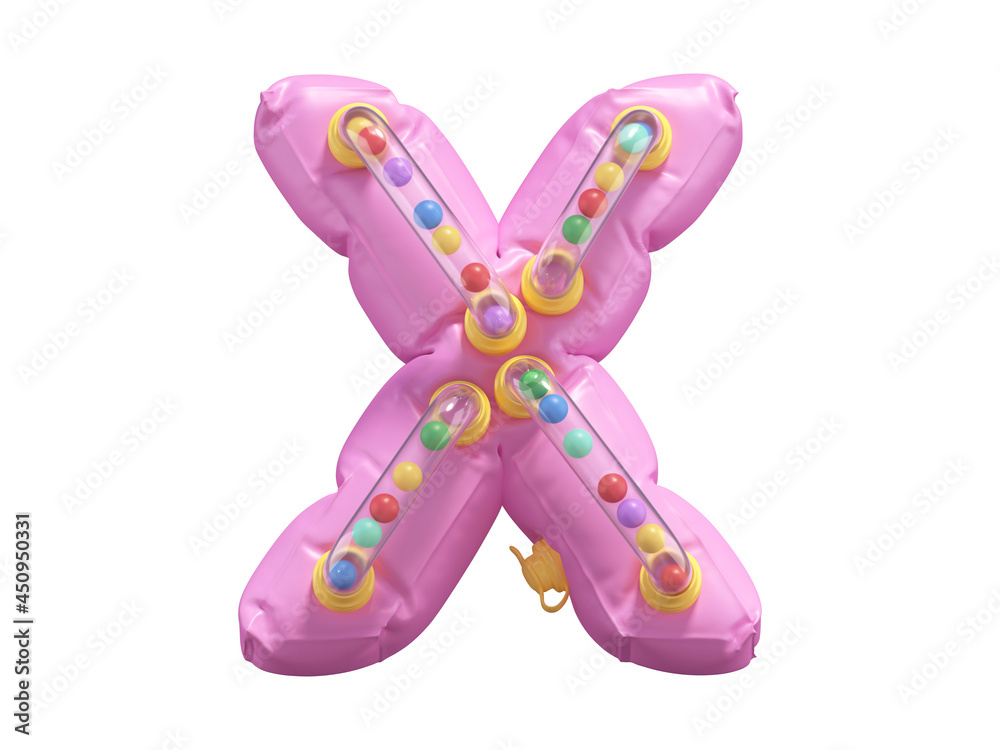 Pink lifebuoy toy font. Letter X. Pink lifebuoy toy font. Letter X.