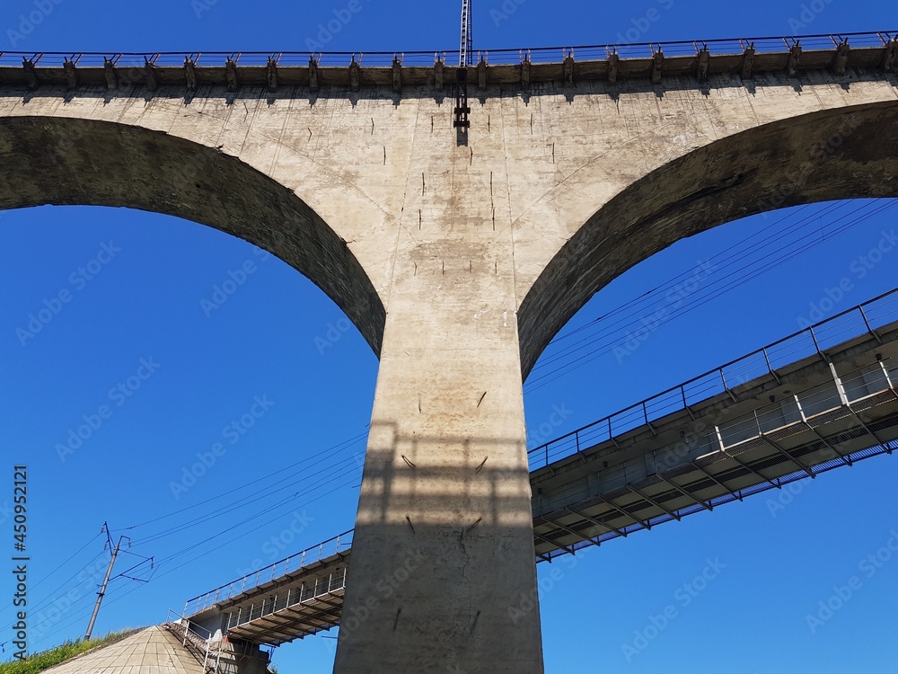 Fototapeta premium Old railway bridge over the road