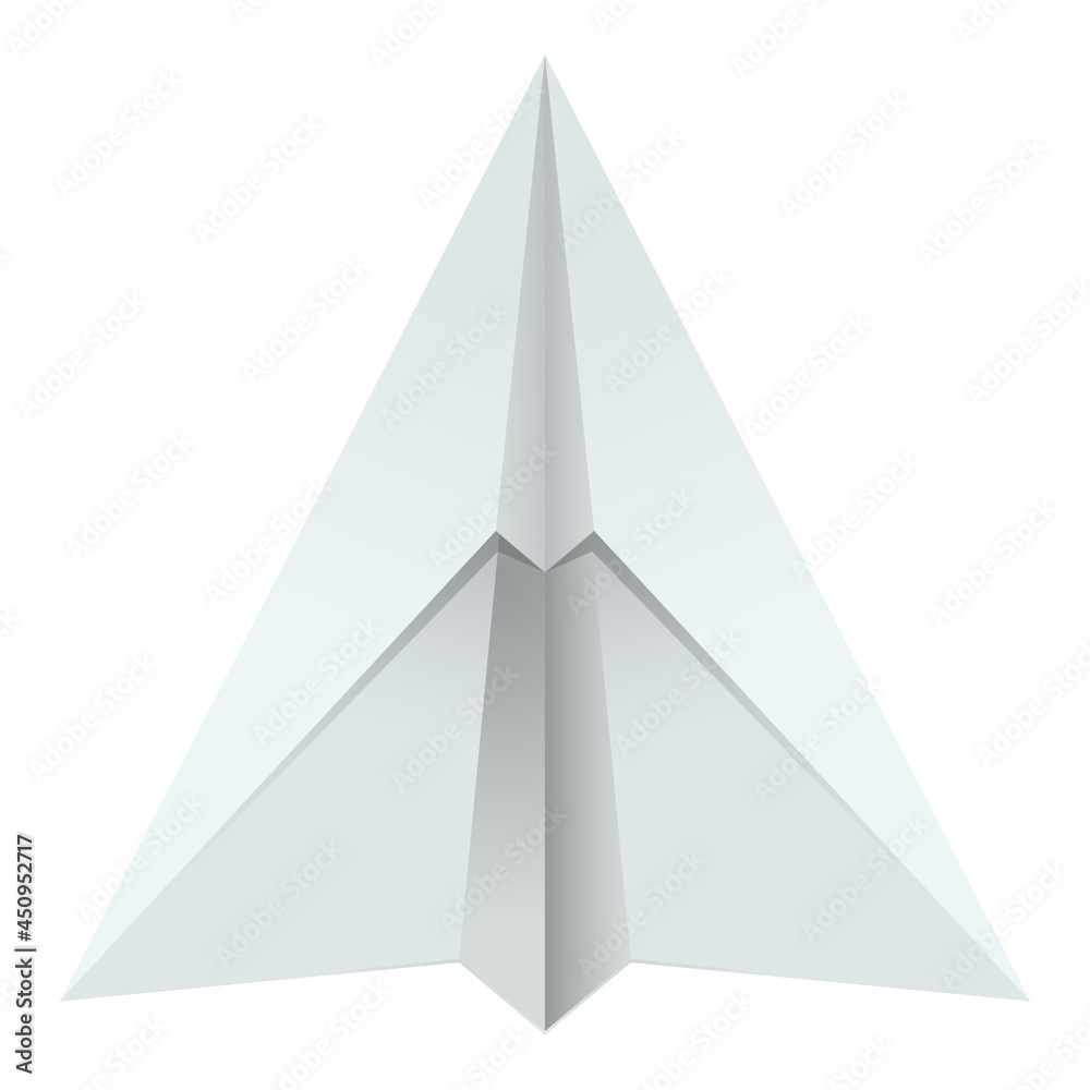 White paper plane. Isolated illustration White paper plane. Isolated illustration