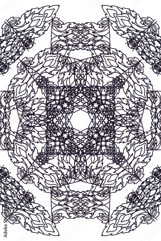 Fototapeta premium black and white background with ornament