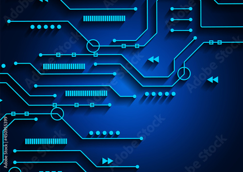 Circuit technology background with hi-tech digital data connection system