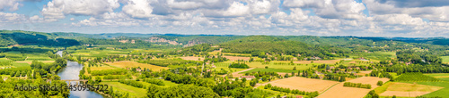 Panoramic view to the countryside from village Domme in France