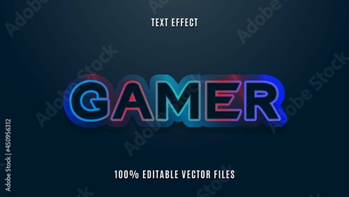Modern Colorful Gradient Gamer Fully Editable Text Effect Design Template