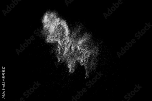 White splashes isolated on black background. Abstract vector explosion. Digitally generated image. Illustration, EPS 10.