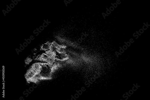 White splashes isolated on black background. Abstract vector explosion. Digitally generated image. Illustration, EPS 10.