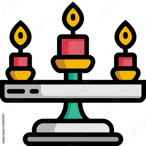candelabra line icon