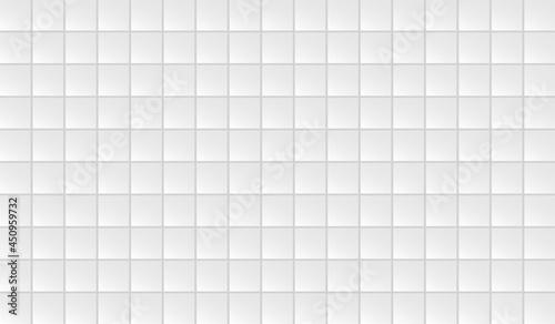Background of square tiles. White tiles vector texture.  Square tiles seamless pattern. White ceramic tile background. White vector squared mosaic seamless pattern. Vector illustration EPS10