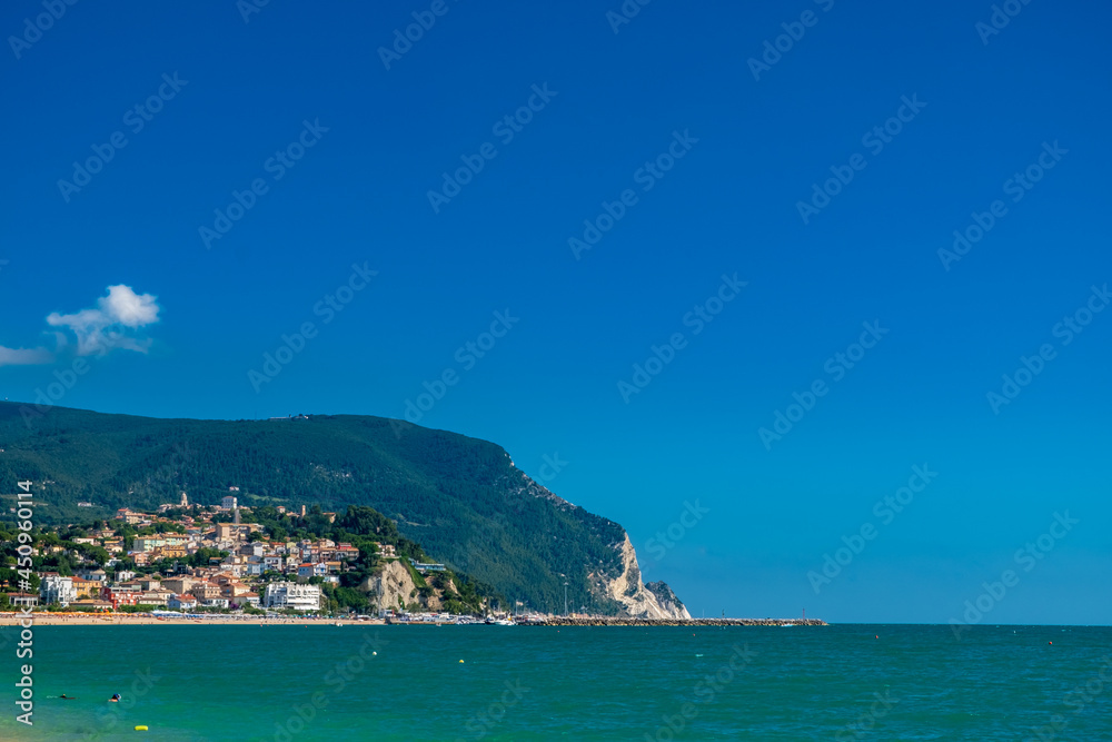 The beautiful sea of Numana in Conero, Ancona province, Marche region.