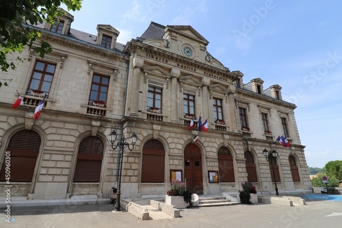 La mairie vue de l'exterieur, village de Saint Jean en Royans, departement de la Drome, France