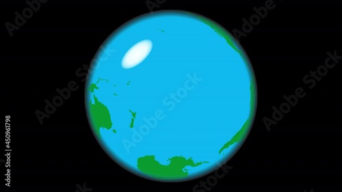 A rotating transparent glass earth globe with an alpha channel that displays the Southern Hemisphere.
Green land, Borders, No Graticules photo