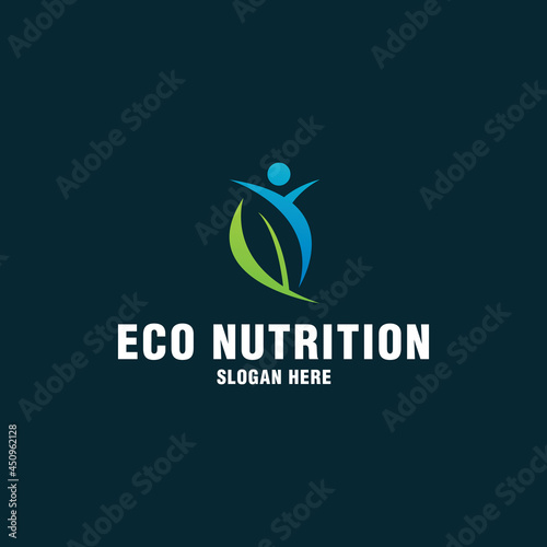 Eco nutrition logo template on modern style 
