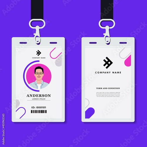 professional corporate id card template, clean id card design with realistic mockup