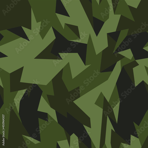 Geometric chaotic camouflage texture seamless pattern. Abstract modern camo style racing sport texture for vinyl wrap print. Vector illustration.