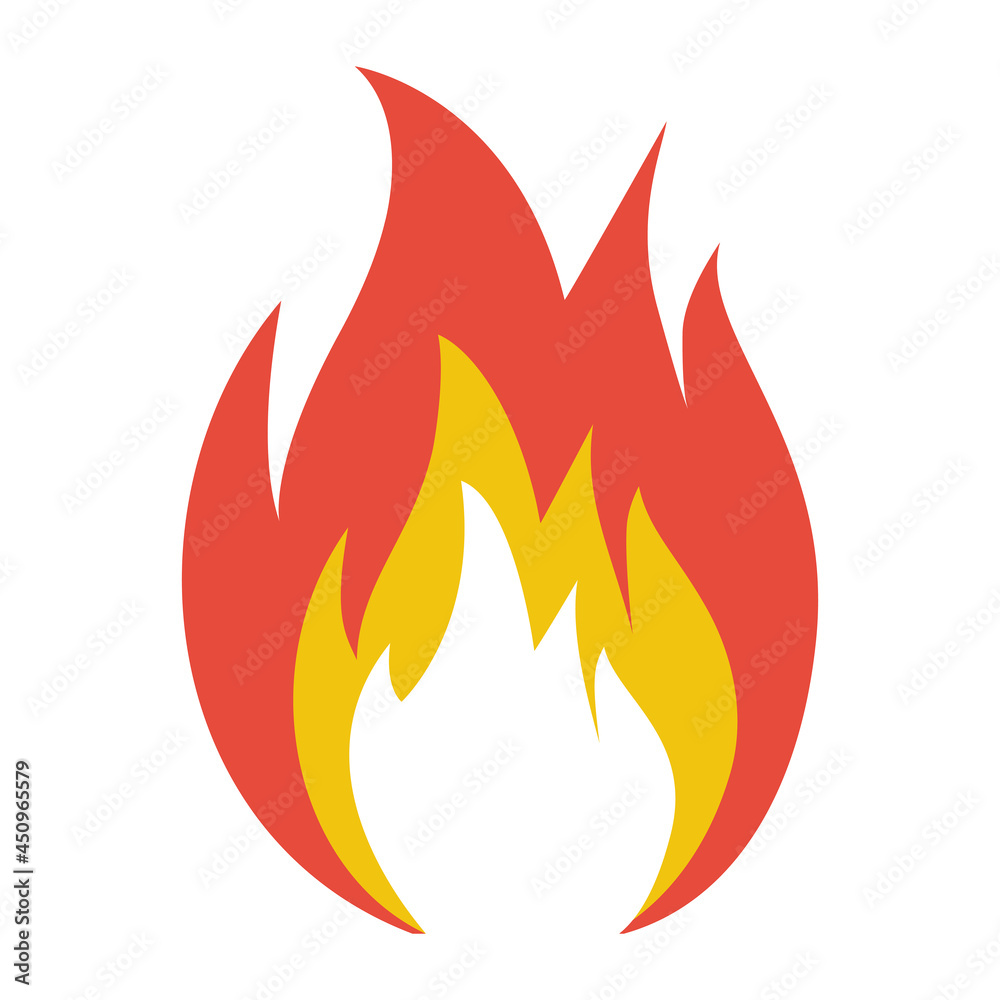 Fire icon. Vector illustration flat design. Isolated on white background. Fire icon. Vector illustration flat design. Isolated on white background.