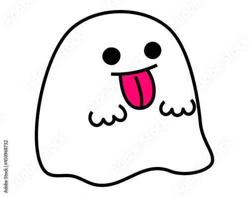 かわいいおばけのシンプルなイラスト。ハロウィン等用。