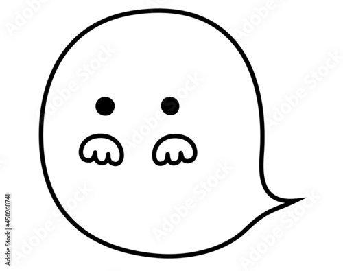 かわいいおばけのシンプルなイラスト。ハロウィン等用。