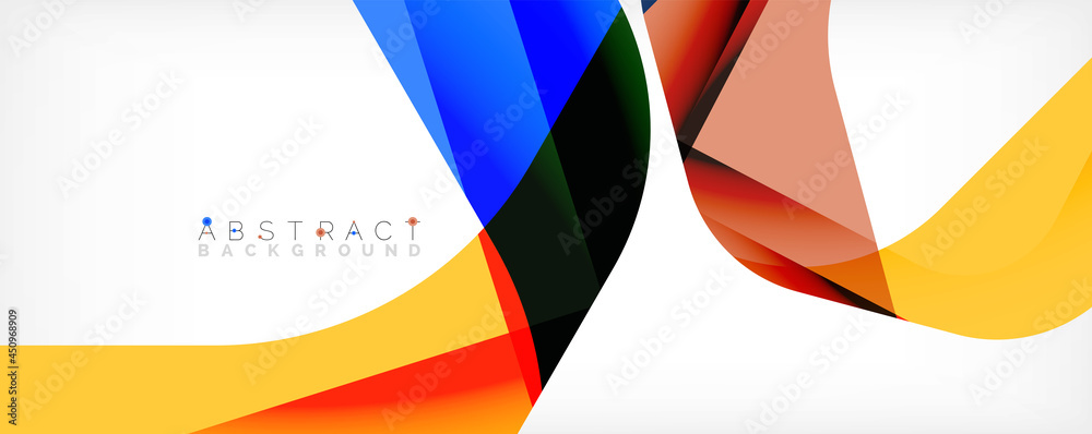 Minimal abstract background - color overlapping shapes on white with shadow lines. Vector Illustration For Wallpaper, Banner, Background, Landing Page Minimal abstract background - color overlapping shapes on white with shadow lines. Vector Illustration For Wallpaper, Banner, Background, Landing Page