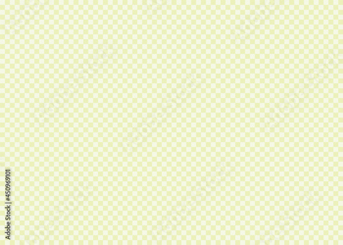 市松模様、格子、四角形パターンの背景素材、イラスト（ライトグリーン、淡色）
