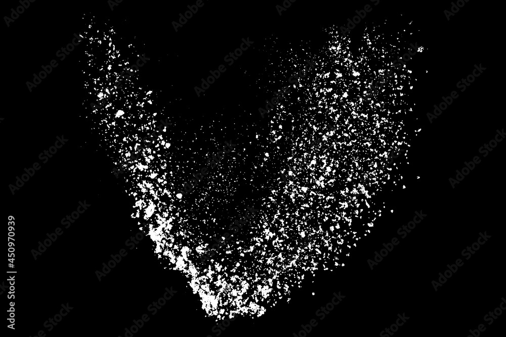 White splashes isolated on black background. Abstract vector explosion. Digitally generated image. Illustration, EPS 10.