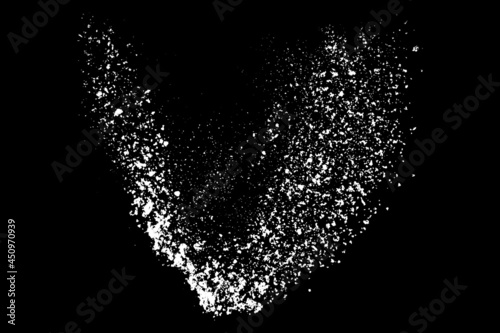 White splashes isolated on black background. Abstract vector explosion. Digitally generated image. Illustration, EPS 10.