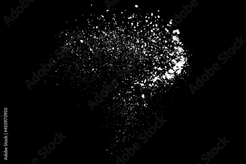 White splashes isolated on black background. Abstract vector explosion. Digitally generated image. Illustration, EPS 10.