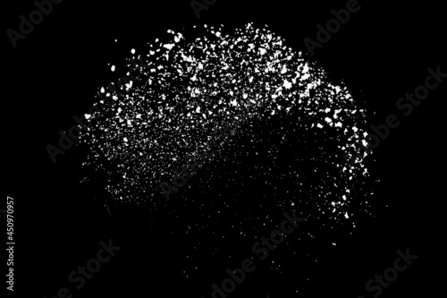 White splashes isolated on black background. Abstract vector explosion. Digitally generated image. Illustration, EPS 10.