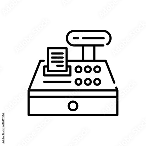 payment machine vector outline icon style illustration. EPS 10 File