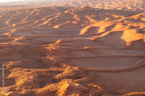 Desert natural scenery, landforms in arid areas. Desert scenery in Namibia, Africa.