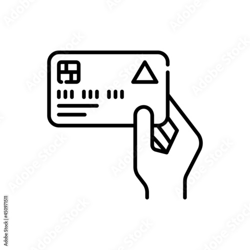 credit card payment vector outline icon style illustration. EPS 10 File