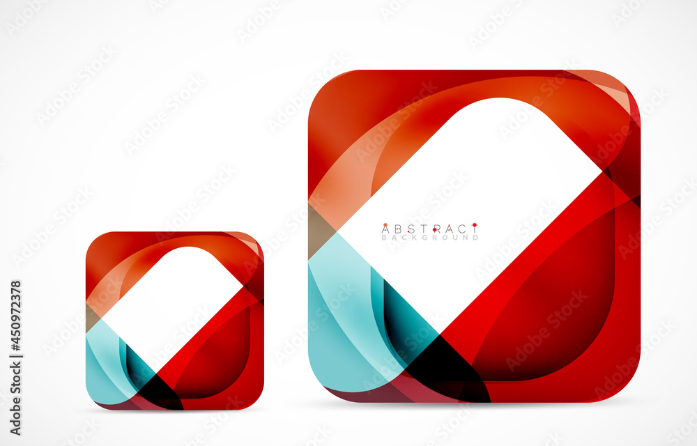 Minimal background. Abstract square shape with round corners created with wavy forms. Vector Illustration For Wallpaper, Banner, Background, Landing Page Minimal background. Abstract square shape with round corners created with wavy forms. Vector Illustration For Wallpaper, Banner, Background, Landing Page