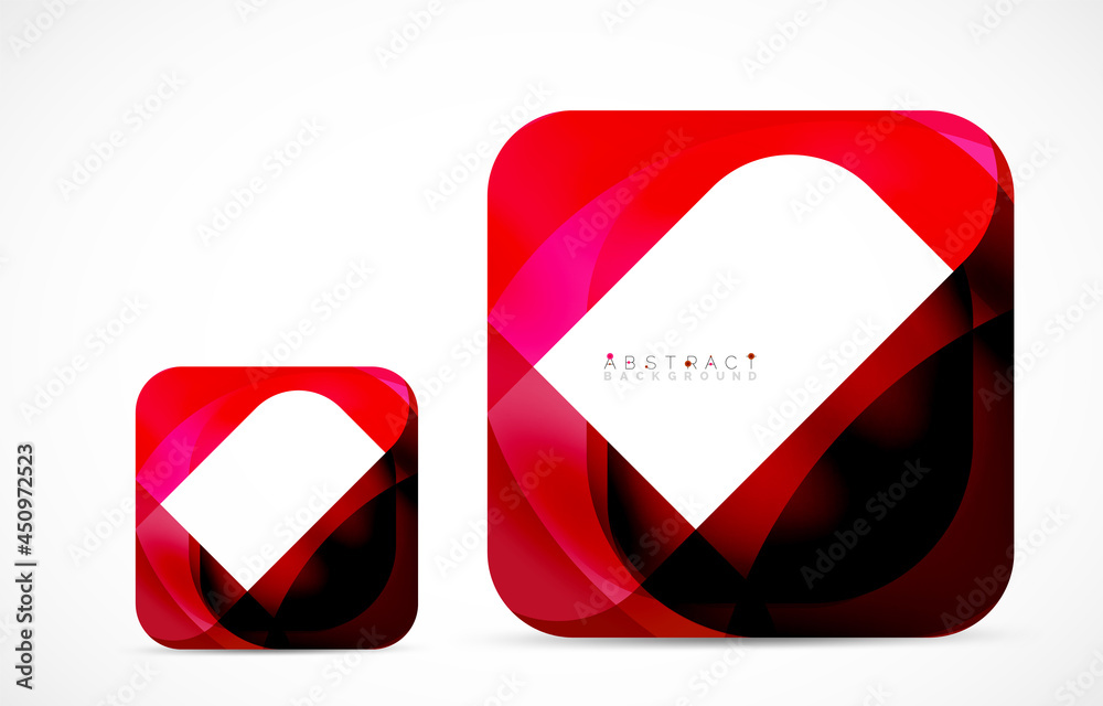 Minimal background. Abstract square shape with round corners created with wavy forms. Vector Illustration For Wallpaper, Banner, Background, Landing Page Minimal background. Abstract square shape with round corners created with wavy forms. Vector Illustration For Wallpaper, Banner, Background, Landing Page