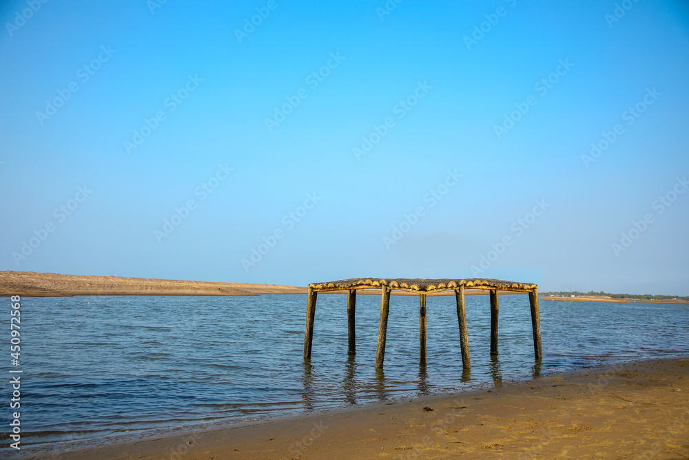 wooden pier on the beach