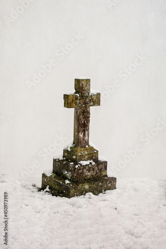 stone cross in the cemetery