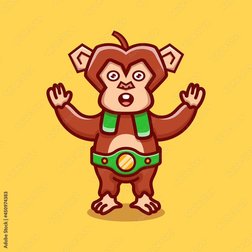 cute monkey wins boxing match