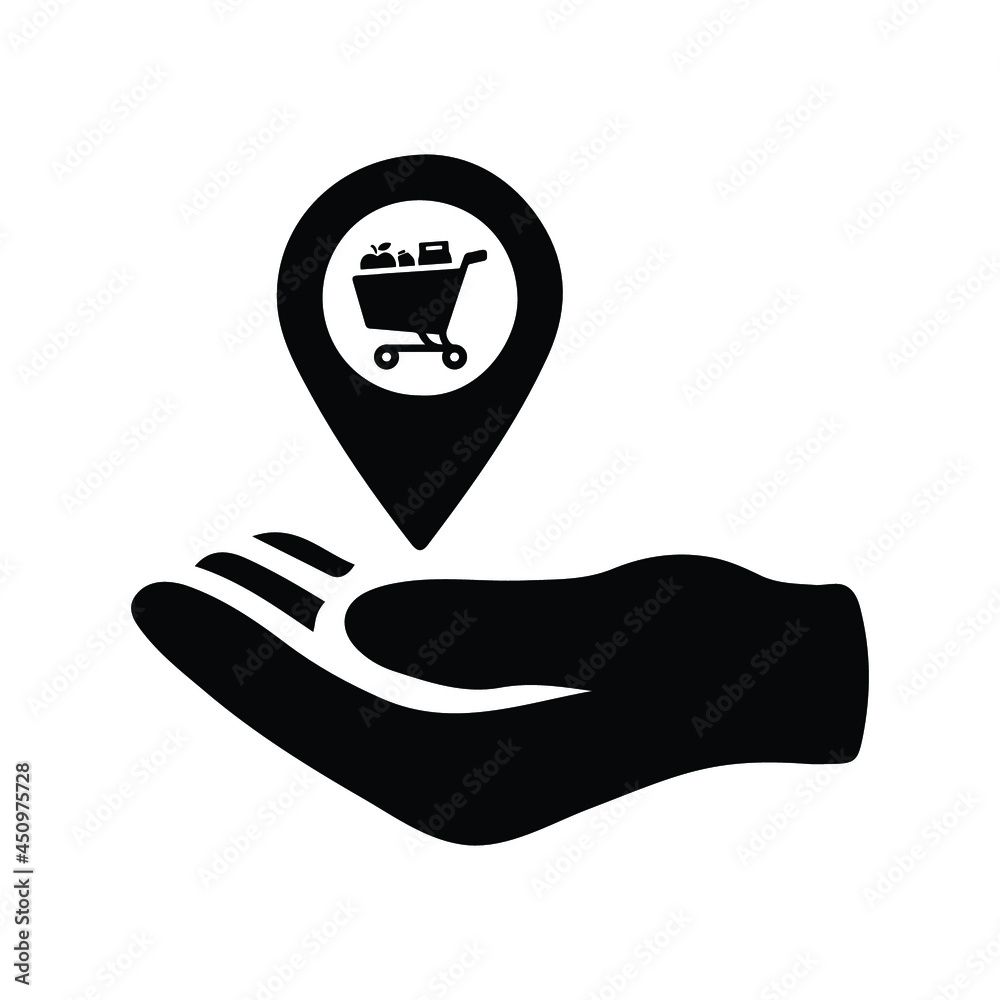 Store, locator, gps icon. Black vector graphics. Store, locator, gps icon. Black vector graphics.