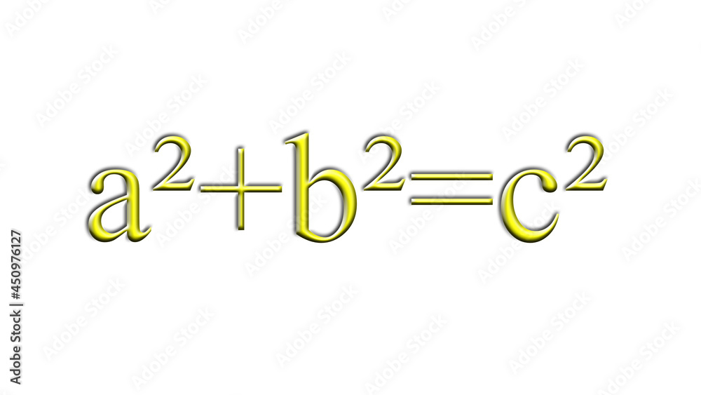 a2 plus b2 is equal to c2 yellow geometric theorem of pythagoras a2 plus b2 is equal to c2 yellow geometric theorem of pythagoras