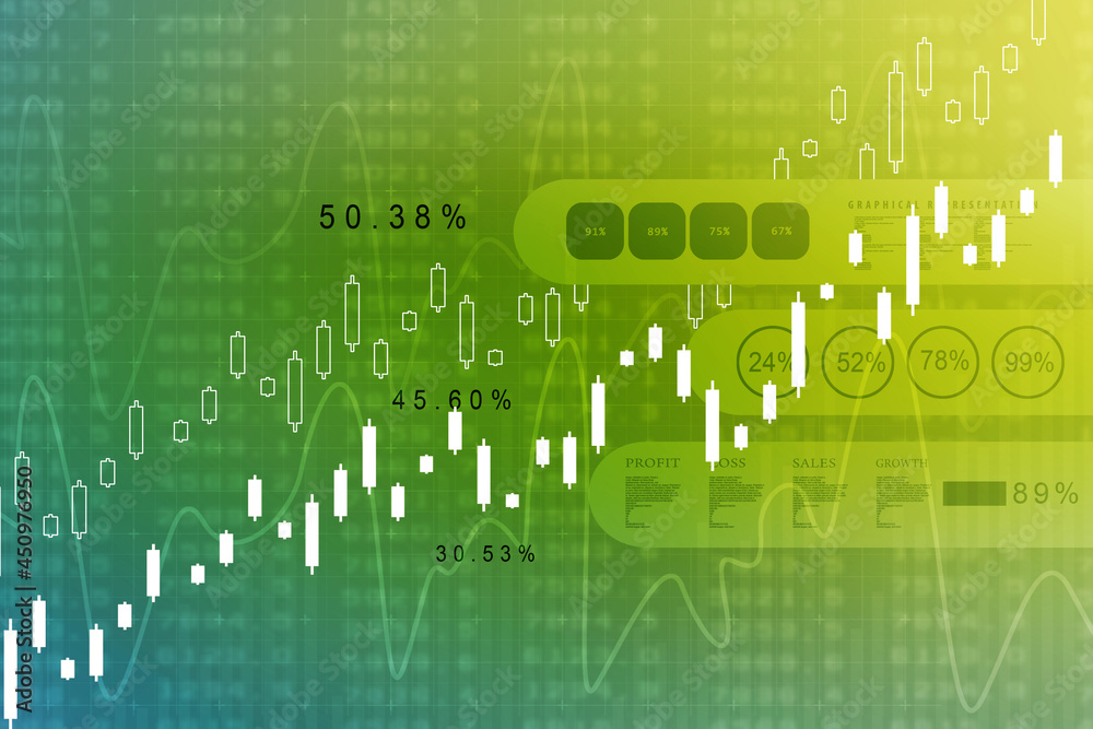 Naklejka premium 2d rendering Stock market online business concept. business Graph 