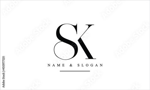 SK, KS, S, K abstract letters logo monogram