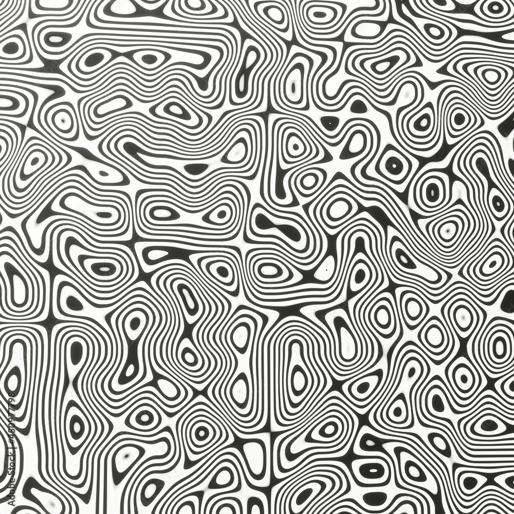 Black and white Damascus steel knife material pattern use for background and wallpaper. Image  by 3D Software rendering.
