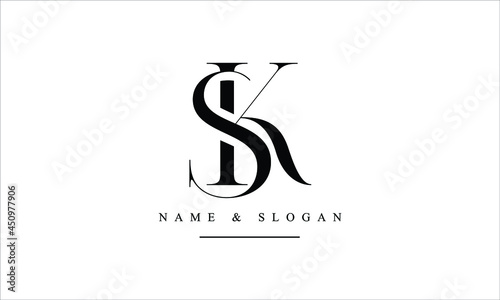 SK, KS, S, K abstract letters logo monogram