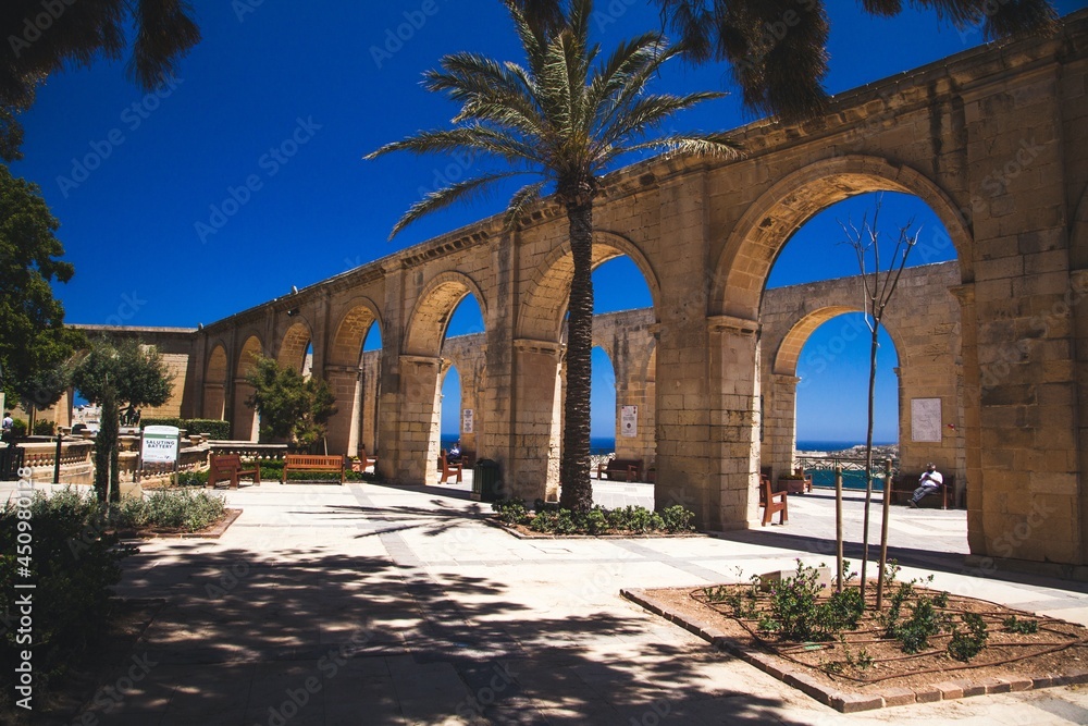 The Upper Barrakka Gardens in Valletta, Malta