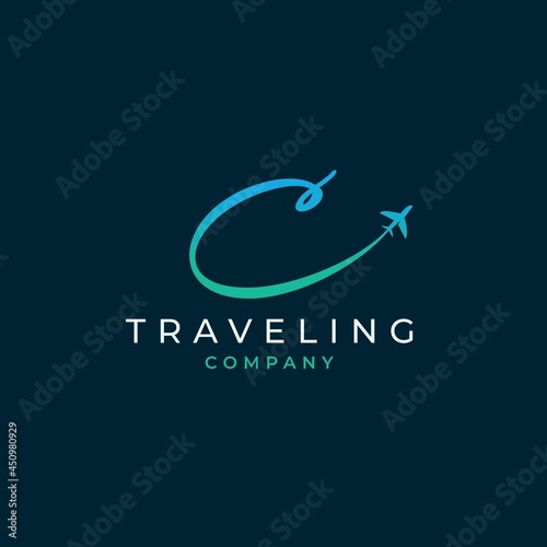 Initial Letter C Travel Logo Design